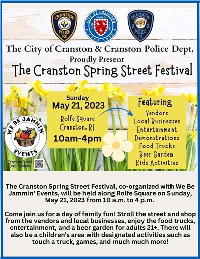 Mayor Hopkins, CPD announce 2023 Cranston Spring Street Festival